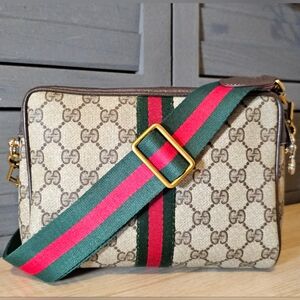 Authentic Vintage GUCCI Web Sherry Line Supreme Crossbody Bag